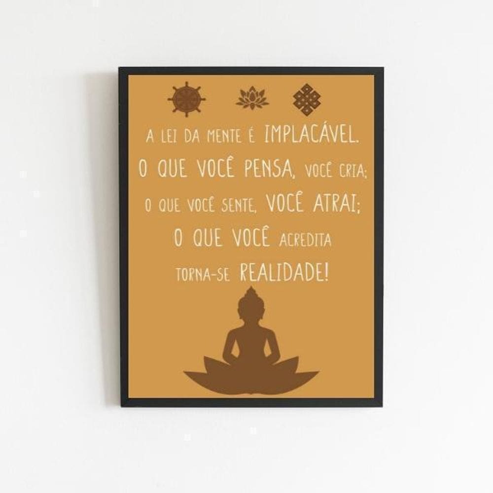 Quadro A Lei Da Mente É Implacável 45X34Cm Preta