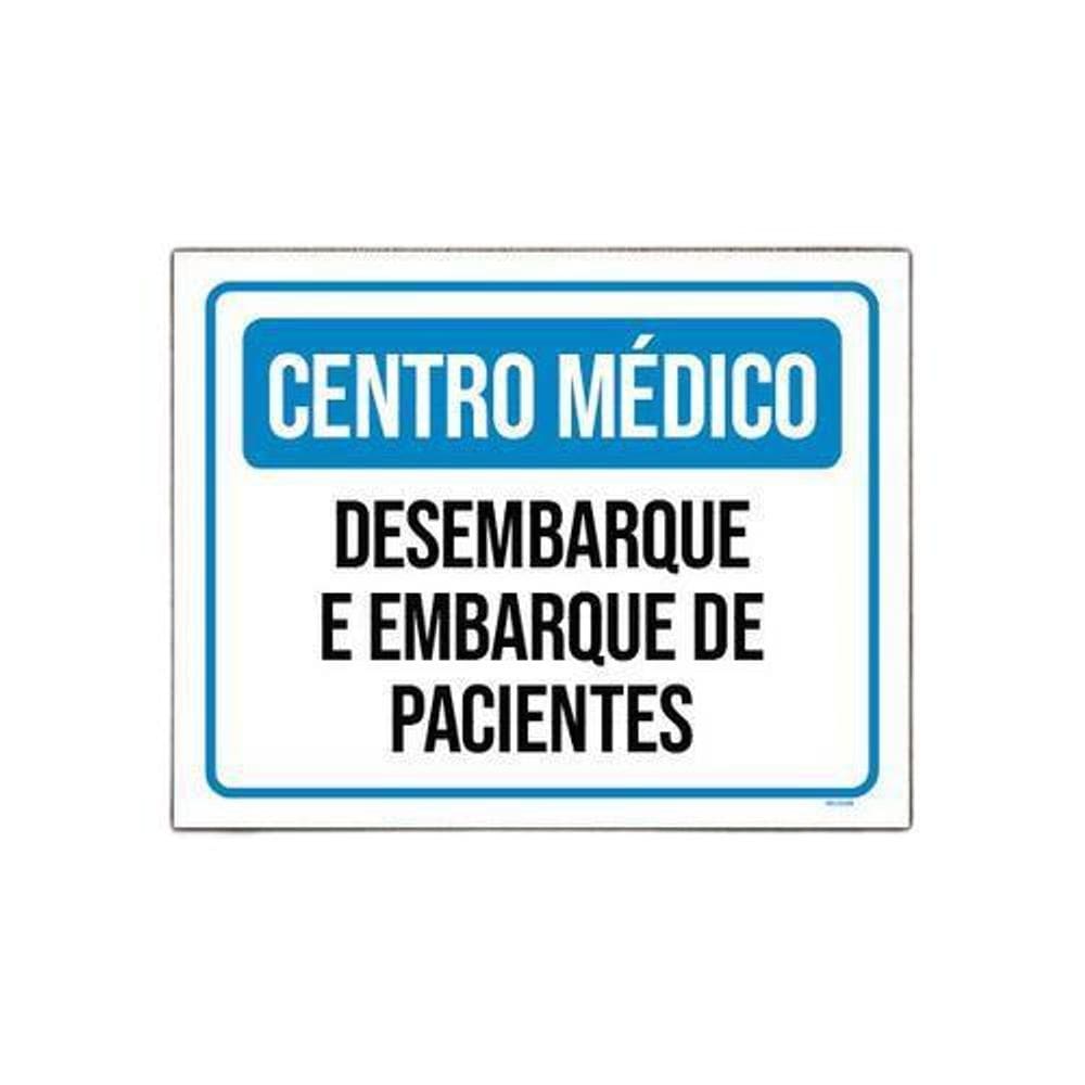 Placa Centro Médico Desembarque Embarque Pacientes 18X23