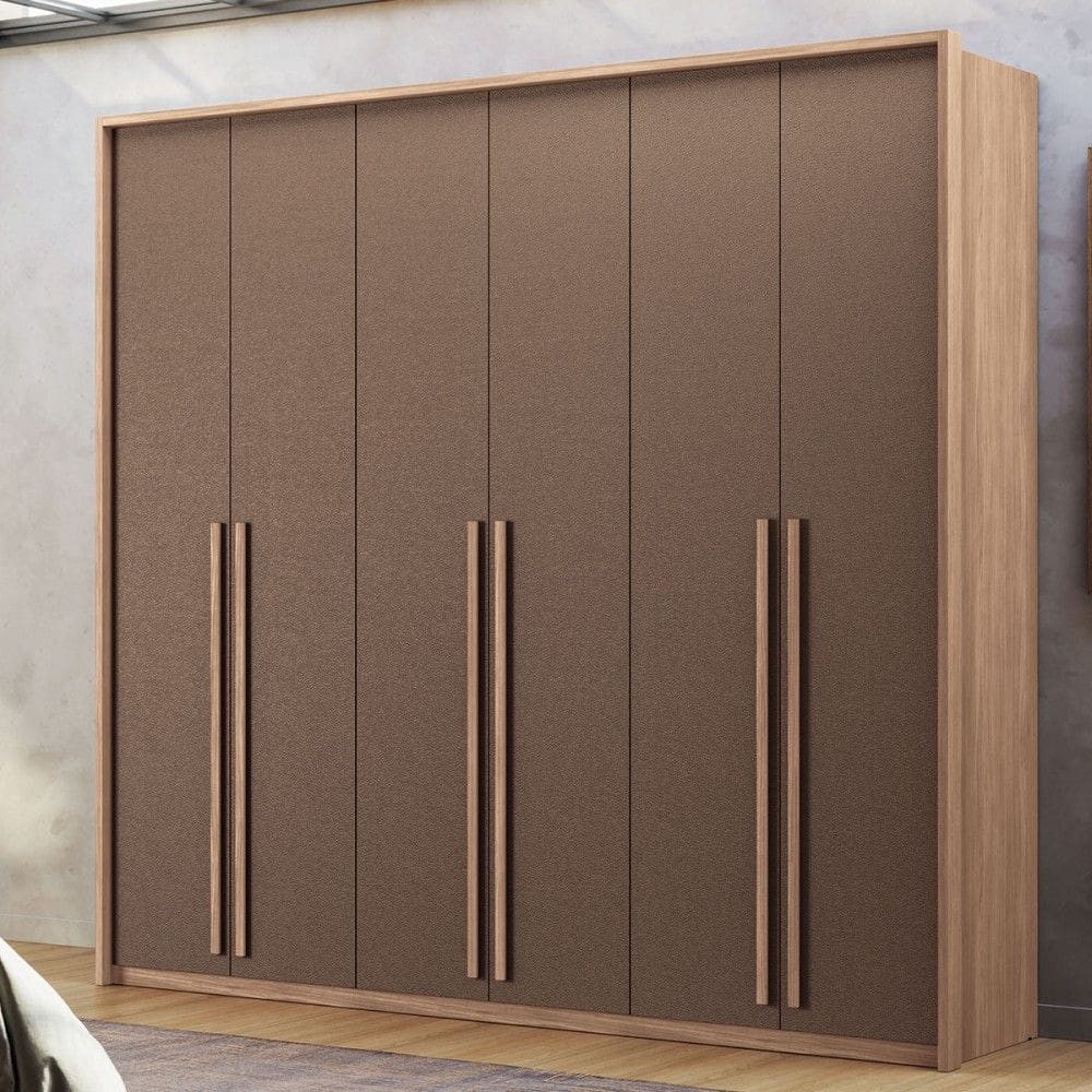 Guarda-Roupa Casal Genova 6 Portas 4 Gavetas Wood/Terracota 165212 - Santos Andirá