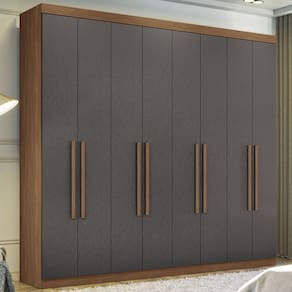 Guarda-Roupa Casal Master New 8 Portas 4 Gavetas Jatoba/Grafite - Santos Andirá
