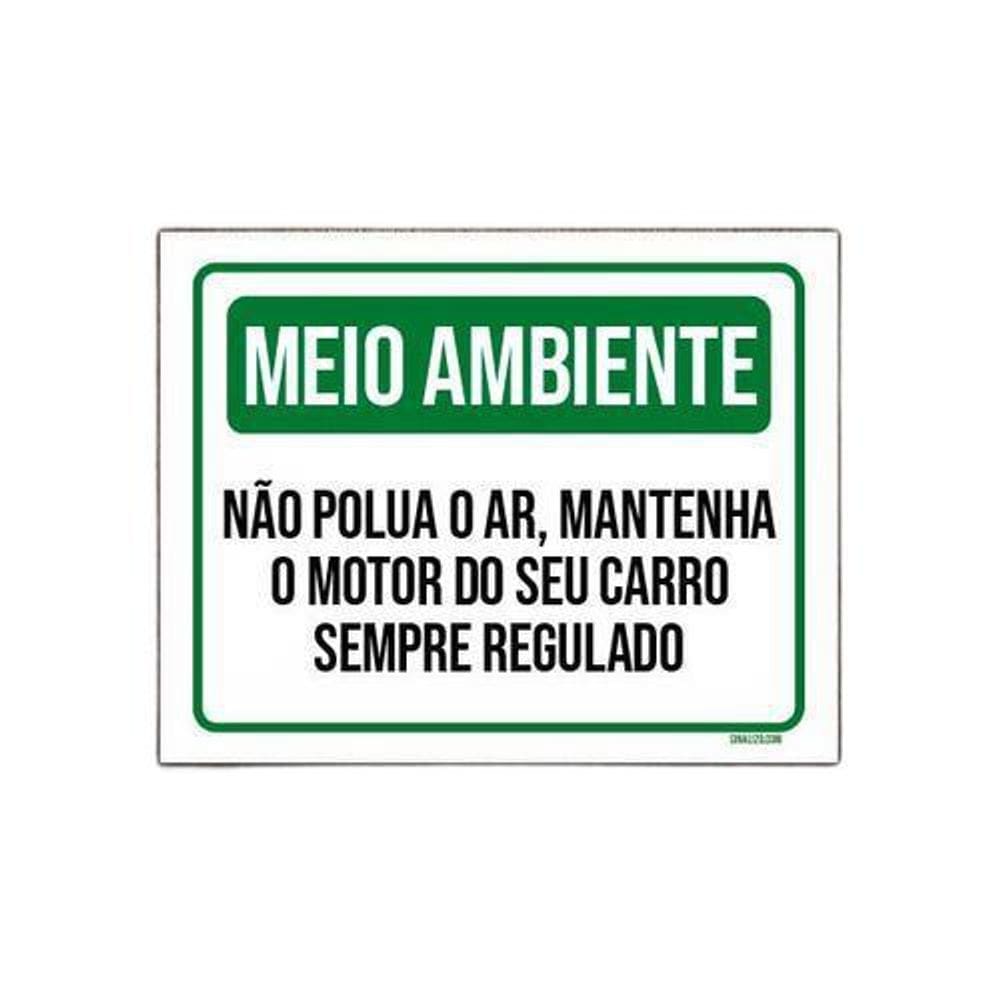 Kit 5 Placas Meio Ambiente Não Polua Ar