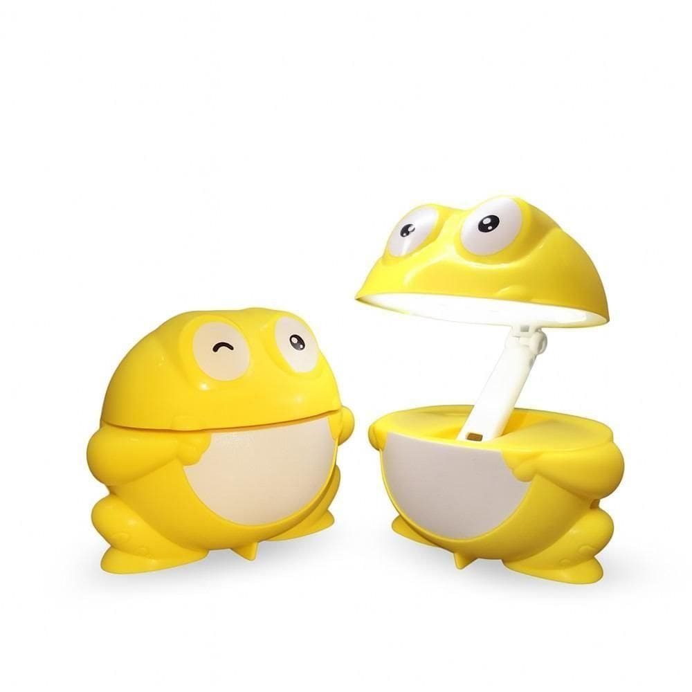 Luminaria De Mesa Comoda Led Infantil Sapo Dobravel Design Articulavel Decoracao Quarto Bebe Crianca Amarelo