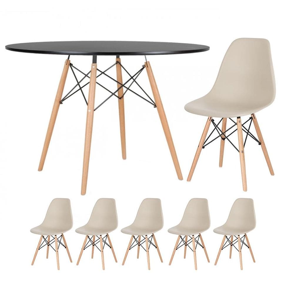 [Encerrado] KIT - Mesa Eames 120 cm + 5 cadeiras Eames DSW