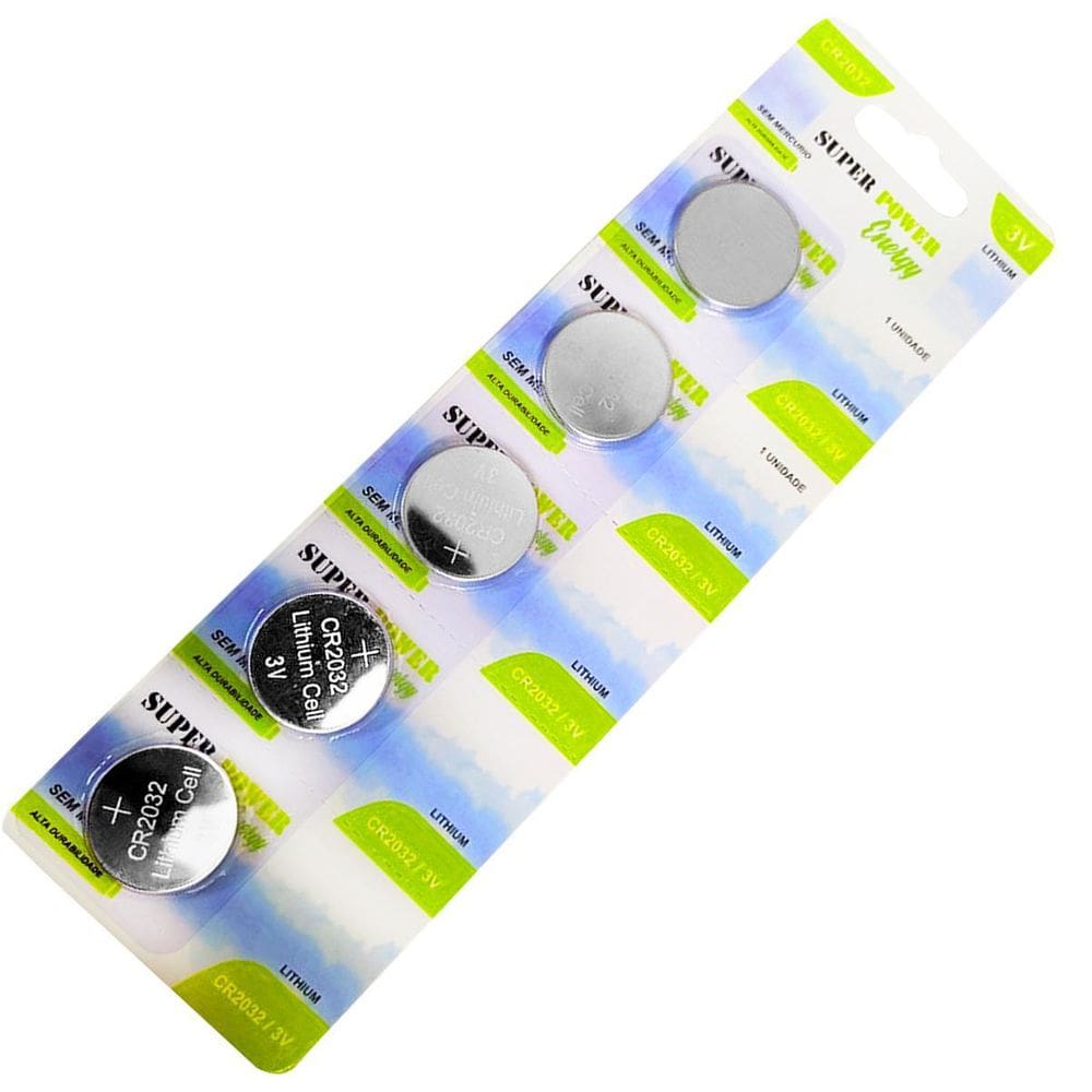 Cartela De Bateria Cr2032 3V Super Power C/5 Unidades
