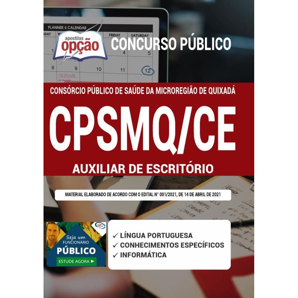 Apostila Concurso Cpsmq Quixadá Ce - Auxiliar De Escritório