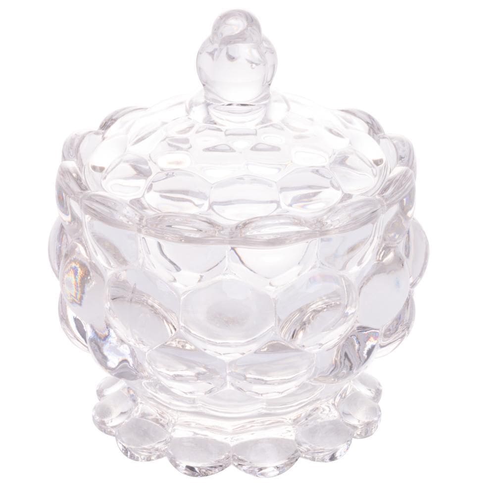 Potiche de Cristal com Pé Bolhas 8,5cm - Lyor