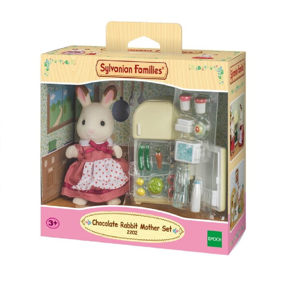 Mae Coelho Chocolate E Geladeira Sylvanian Families - Epoch Magia