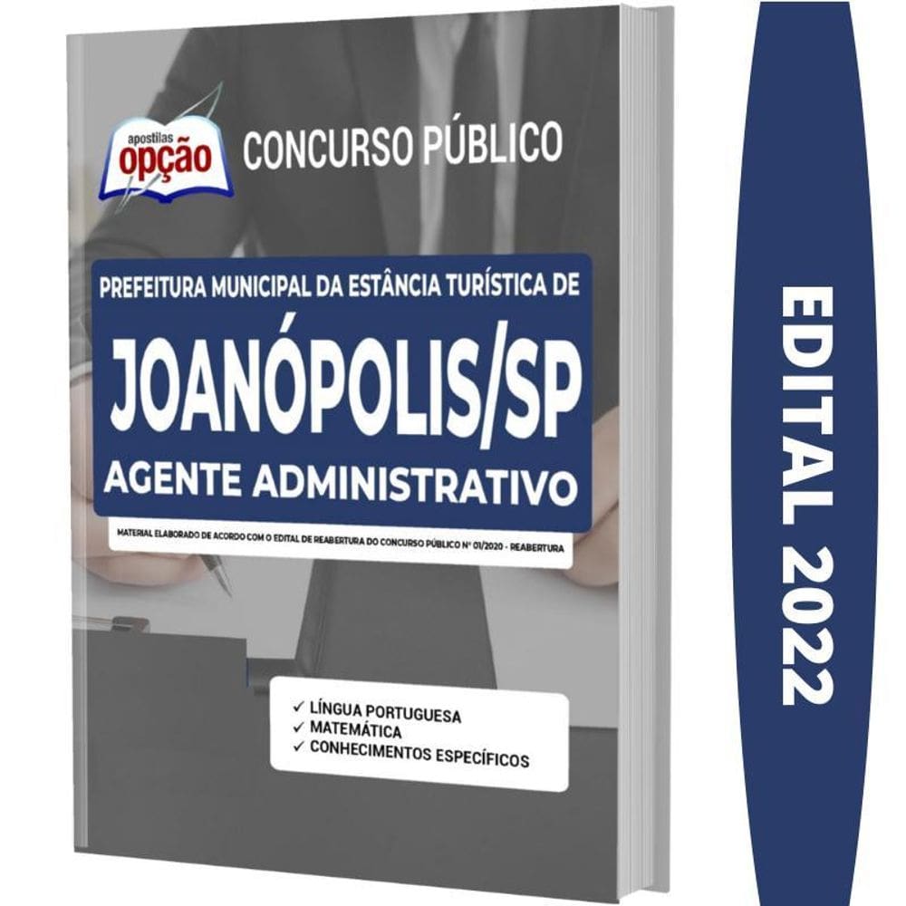 Apostila Prefeitura Joanópolis Sp - Agente Administrativo