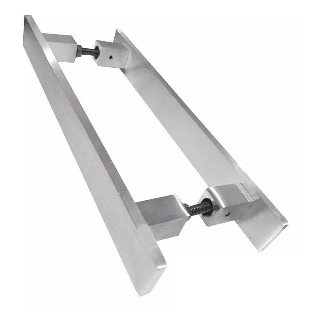 Puxador Barra Chata Reto Luxo 4X1 Maciço Escovado - 50 Cm