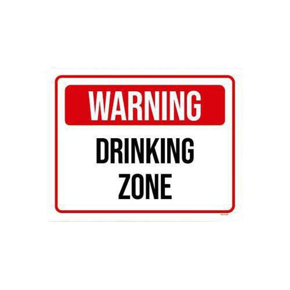 Placa Decorativa - Warning Drinking Zone 18X23