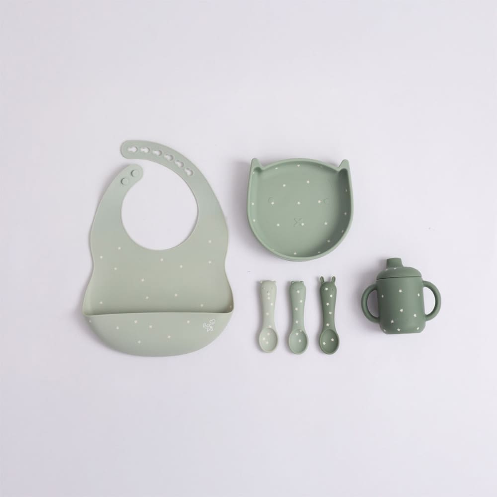 Kit Alimentação 6 Peças em Silicone Verde Premium Petit Piá