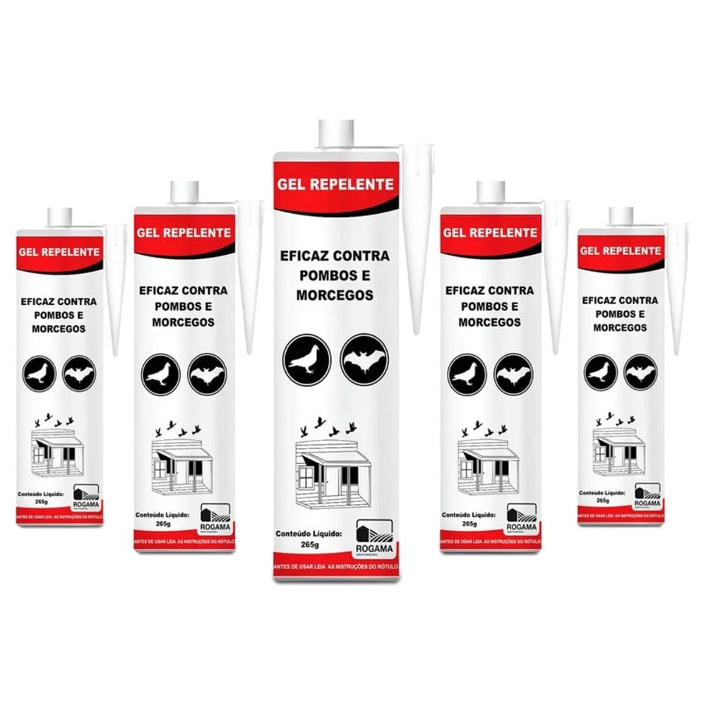 Kit 15 Tubos De Gel Repelente Contra Pombos E Morcegos Rogama
