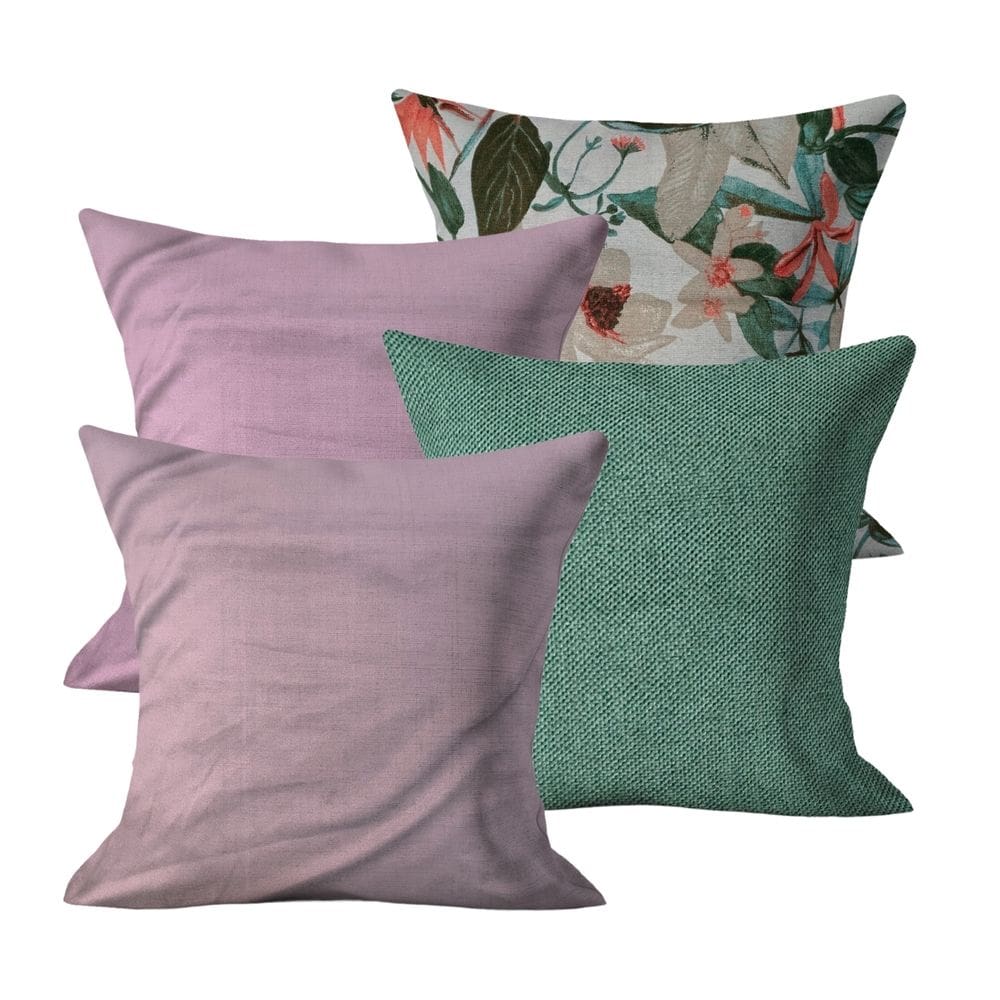 Kit 4 Capas de Almofada Decorativa 45x45cm Sofá Cama Kit 07