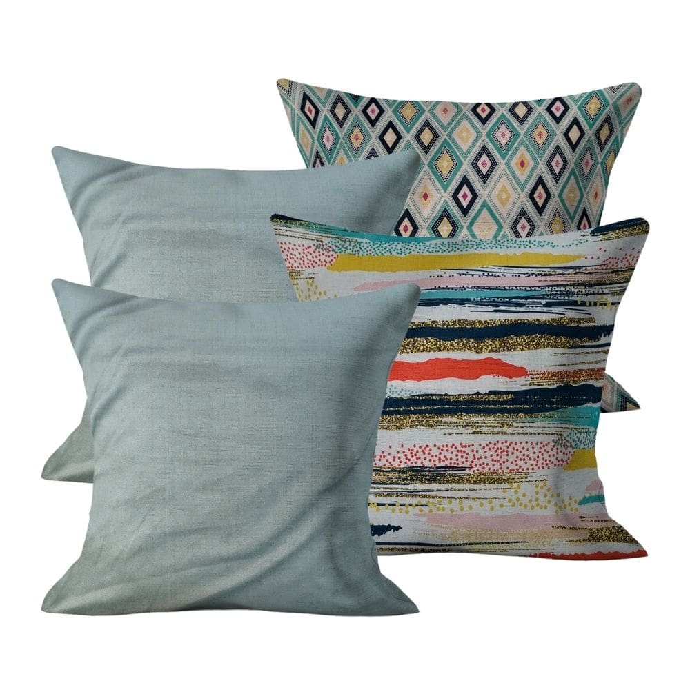 Kit 4 Capas de Almofada Decorativa 45x45cm Sofá Cama Kit 08