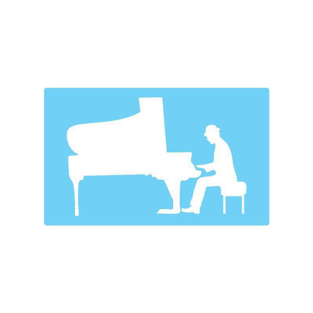 Stencil De Parede Tamako Homem Piano - 55 X 90Cm - Ref 529