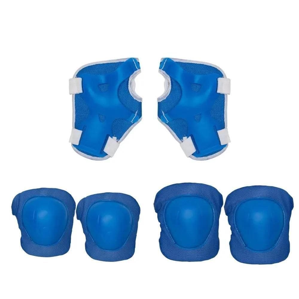 Kit Infantil Equipamento De Protecao Esportes Radicais Joelheira Cotoveleira Pulso Skate Bike Patins Kids Azul