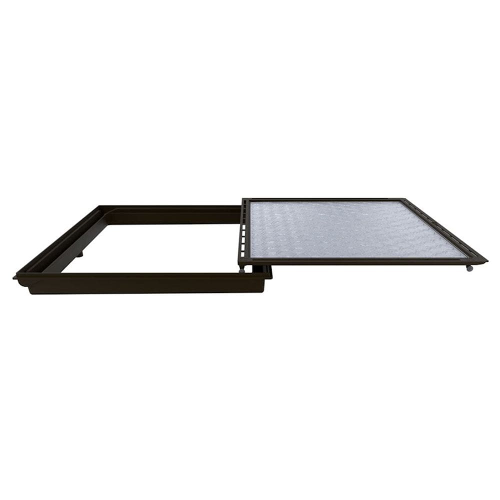 Tampa Casa Máquina Piscina Com Rebaixo Gaveta Marrom 85x85cm