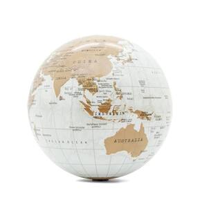 Globo Terrestre Mapa Mundi Iluminado Luminaria Giratoria Led Infantil Adulto Decoração Escritorio Sala Quarto Branco