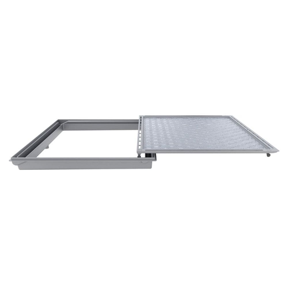 Tampa Casa Máquina Piscina Com Rebaixo Gaveta Cinza 85x85cm