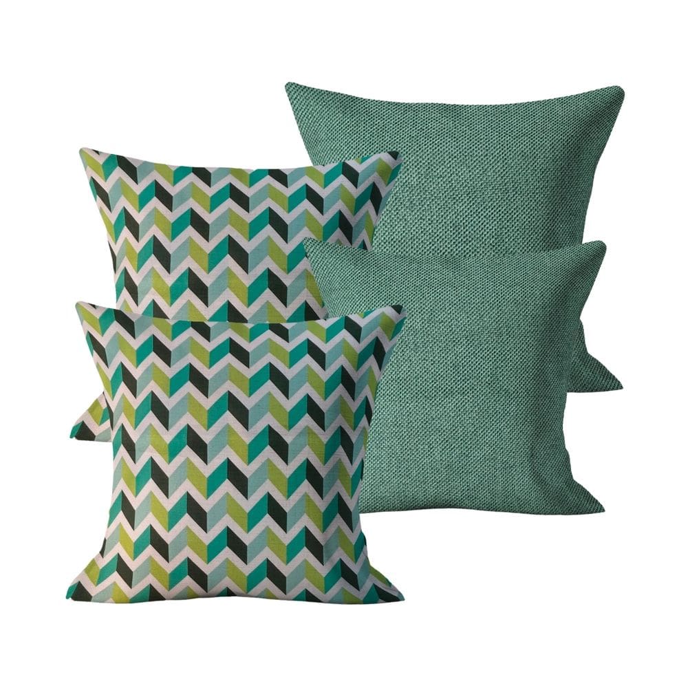 Kit 4 Capas de Almofada Decorativa 45x45cm Sofá Cama Kit 09