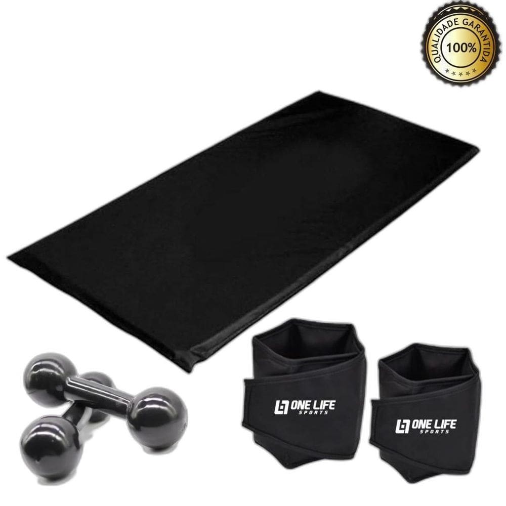 Kit Aeróbico Em Casa Caneleira 4 Kg + Colchonete + Halter 3