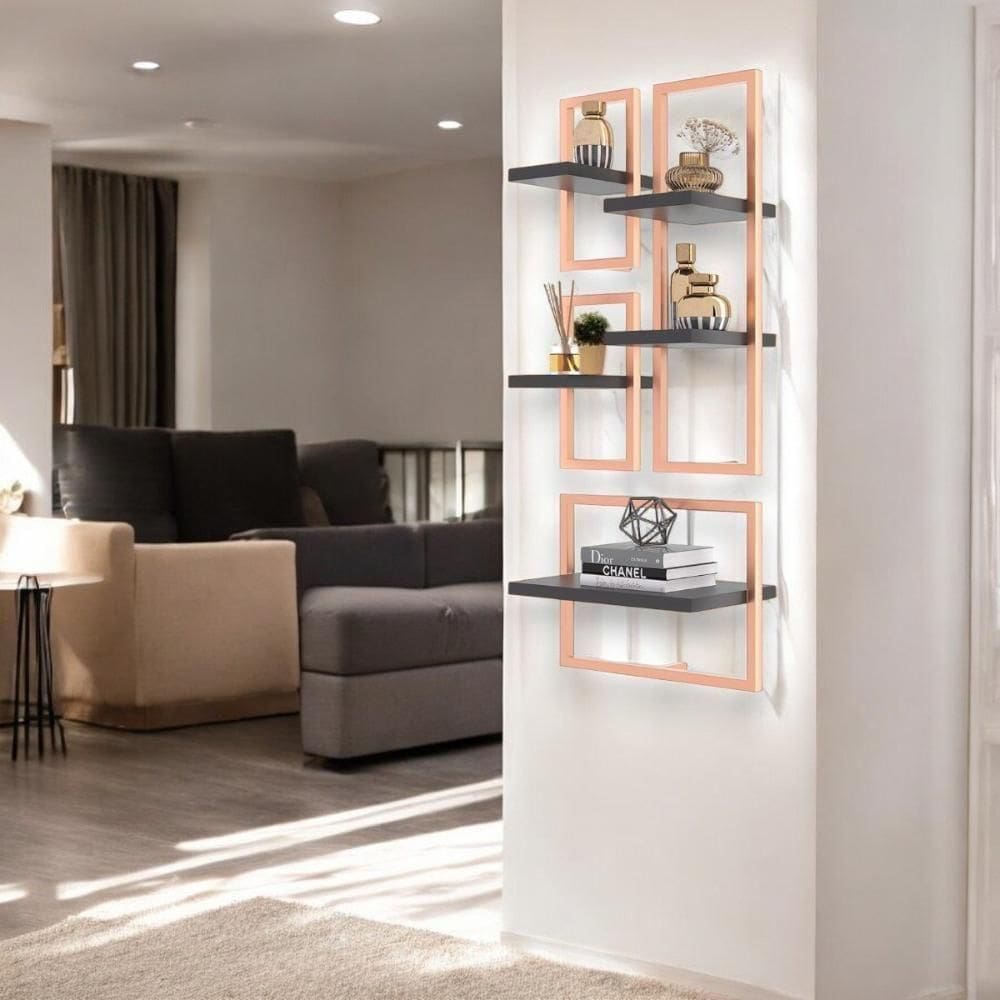 Lego 5 Prateleiras Lisboa Preto-cobre