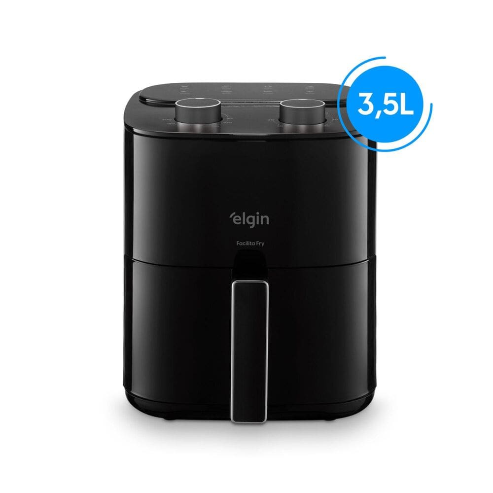 Fritadeira Air fryer Facilita Fry 3,5 Litros 127V 1400W Preta Grelha Removivel Elgin