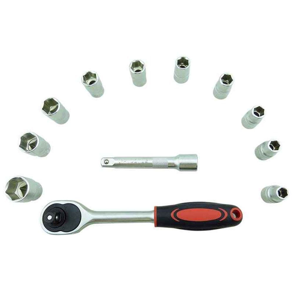 Kit Jogo Chave Soquete Sextavado 1/2" Com 12 Peças Lotus