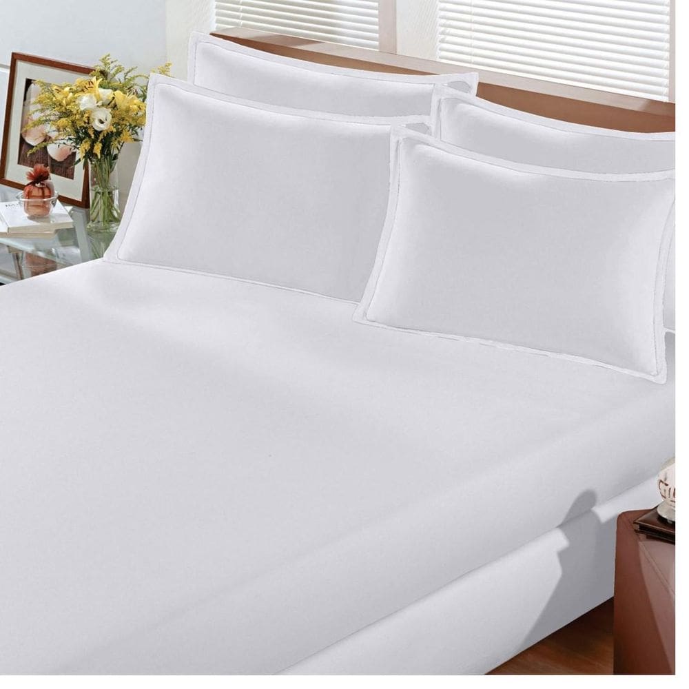 Lençol De Malha Venesa Fio Penteado Solteiro 30-Cm Branco
