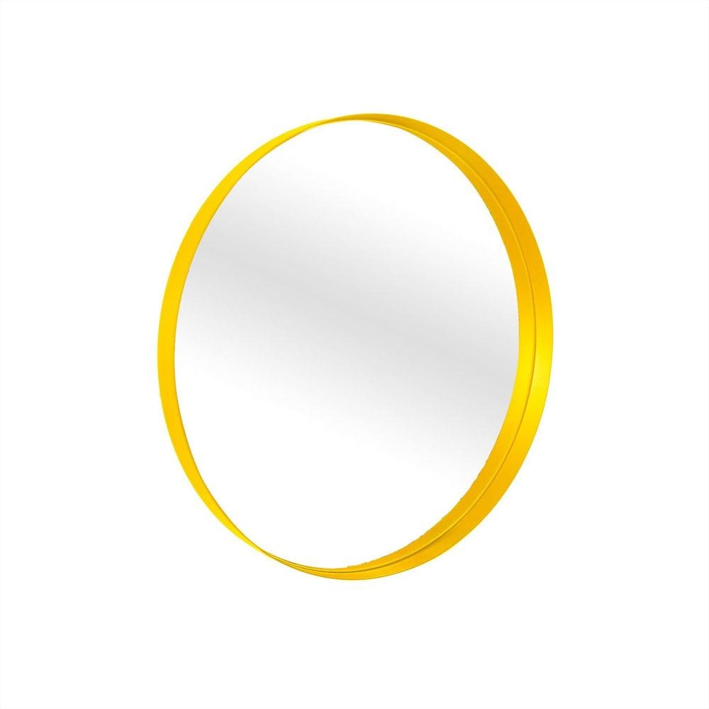 Espelho Decorativo Round Interno Amarelo 30 Cm Redondo