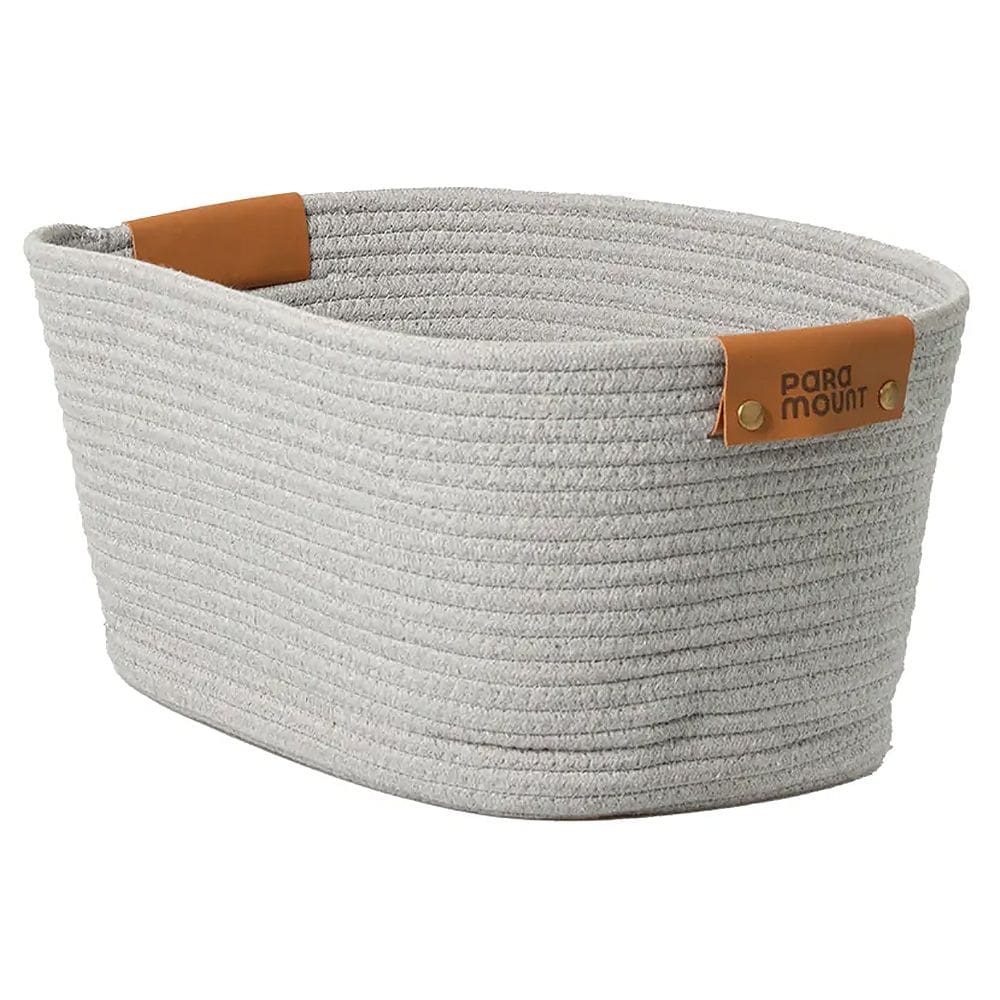 Cesto de Algodão com Alça Cinza 25x30x46cm 3091 - Paramount