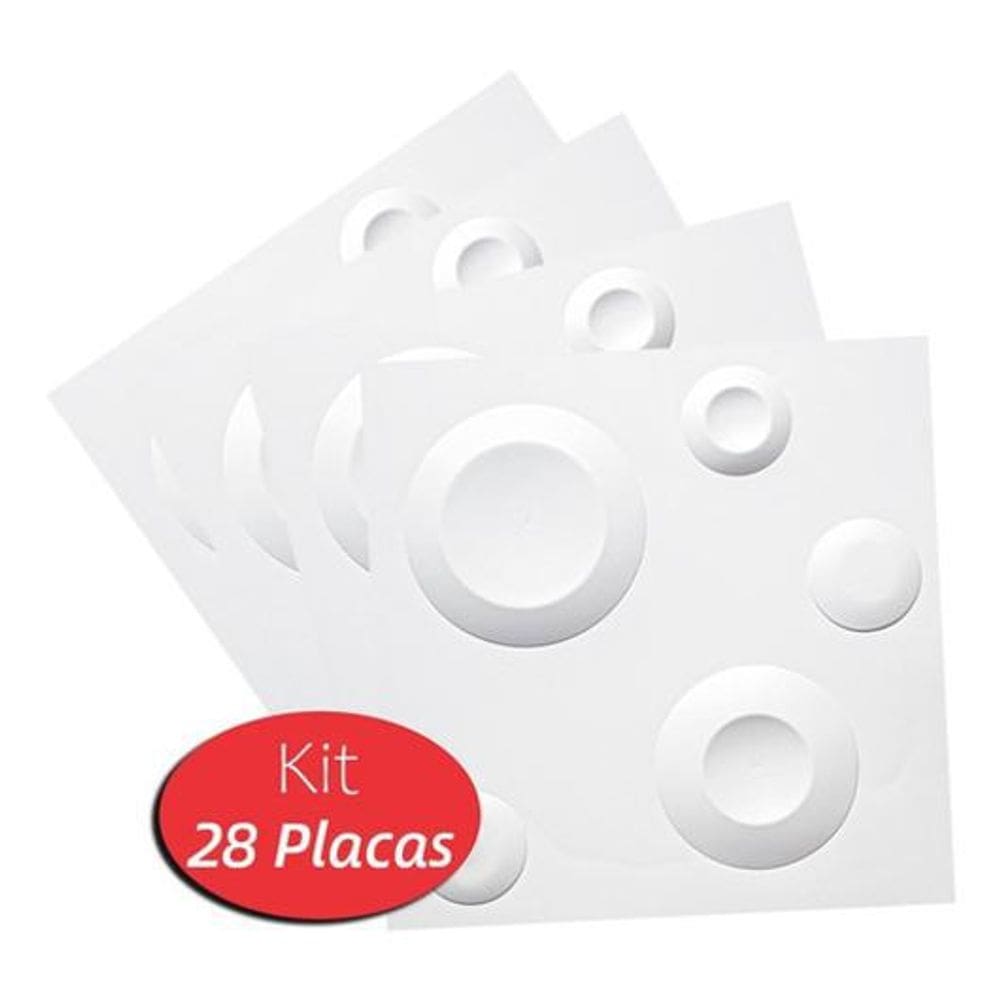 28 Placas Poliestireno 3D Revestimento Parede 50X50Cm Lunar