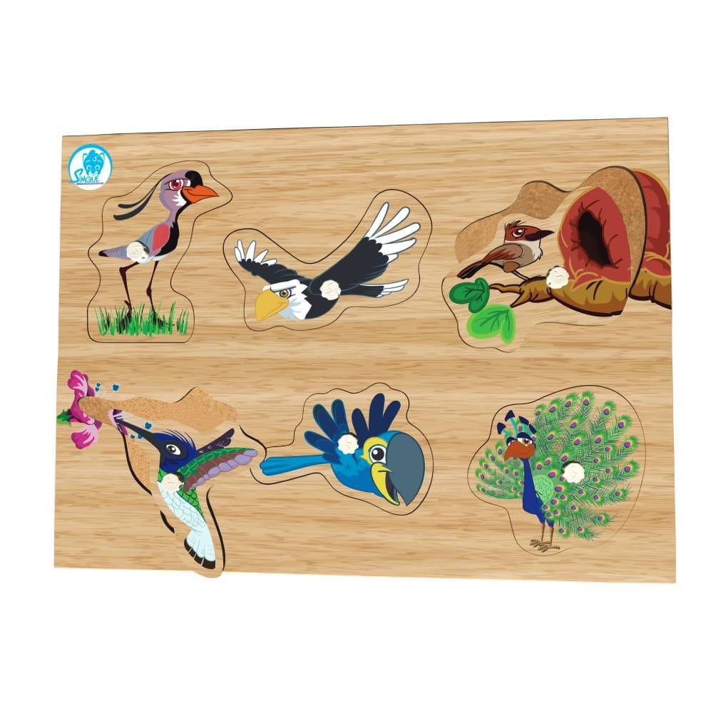 Quebra-Cabeça Infantil com Pinos - Aves