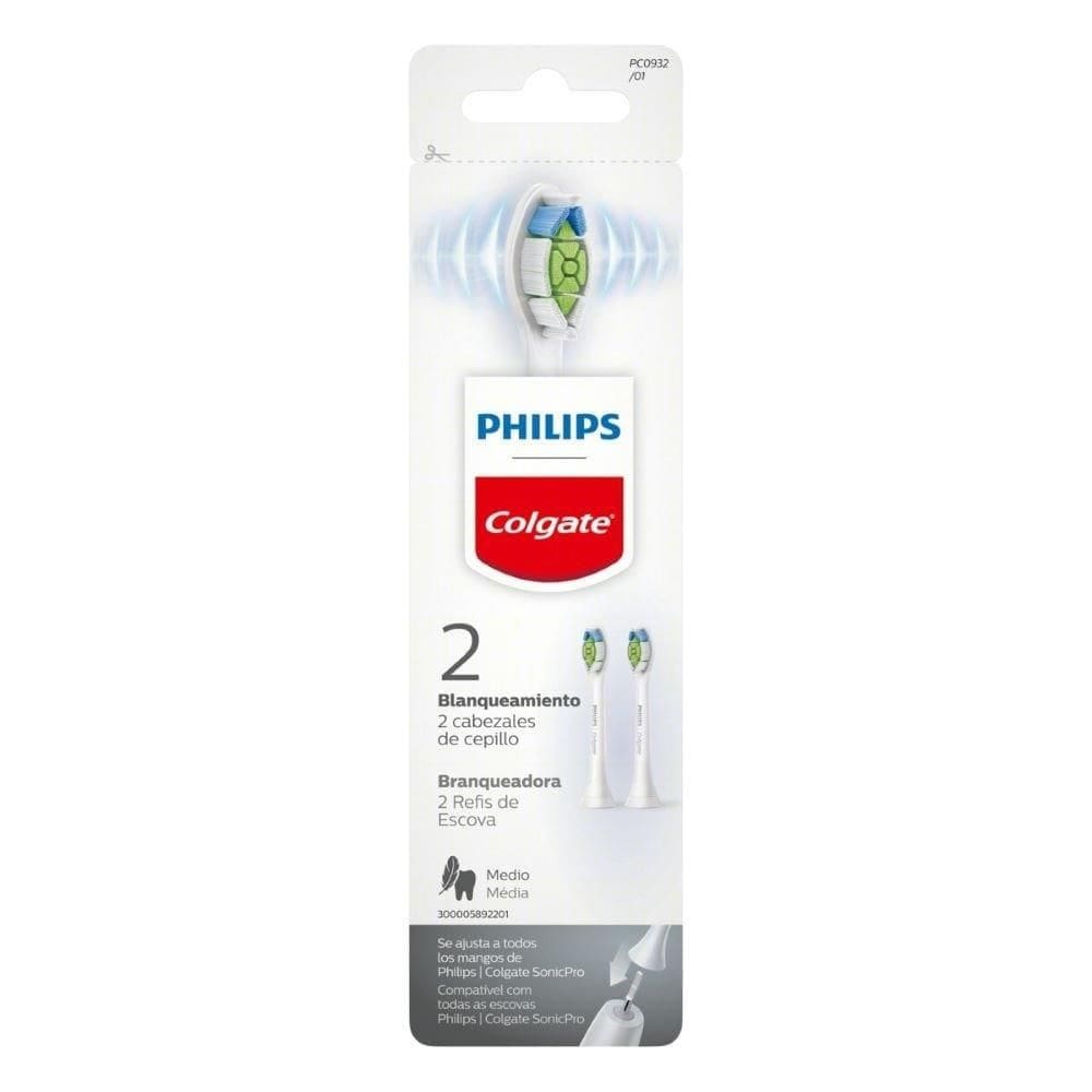 Refil para Escova Elétrica Philips Colgate SonicPro 50 Branqueadora Embalagem com 2 Unidades