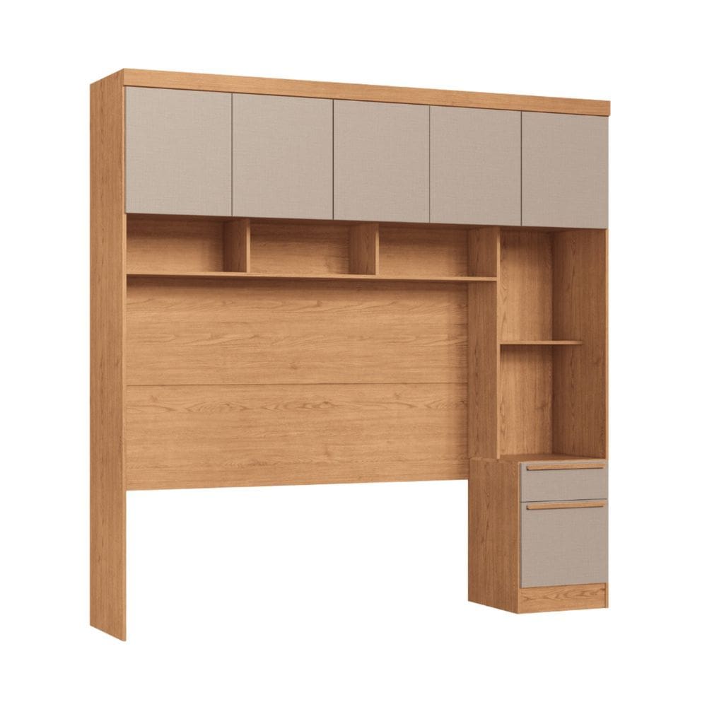 Módulo Ponte Casal Queen 6 Portas 1 Gaveta Infinity Cedro/Duna