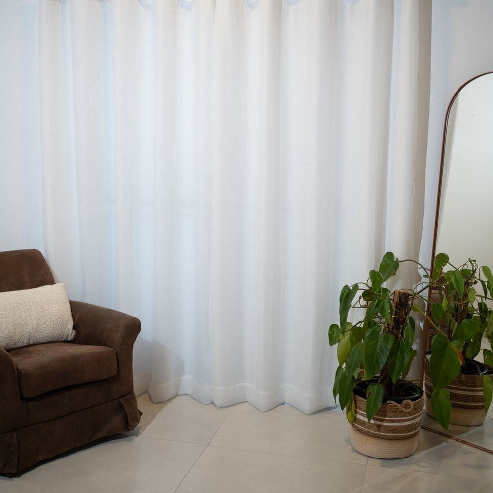 Cortina Voil com Forro 270cm X 230cm Sutille Basic Branco
