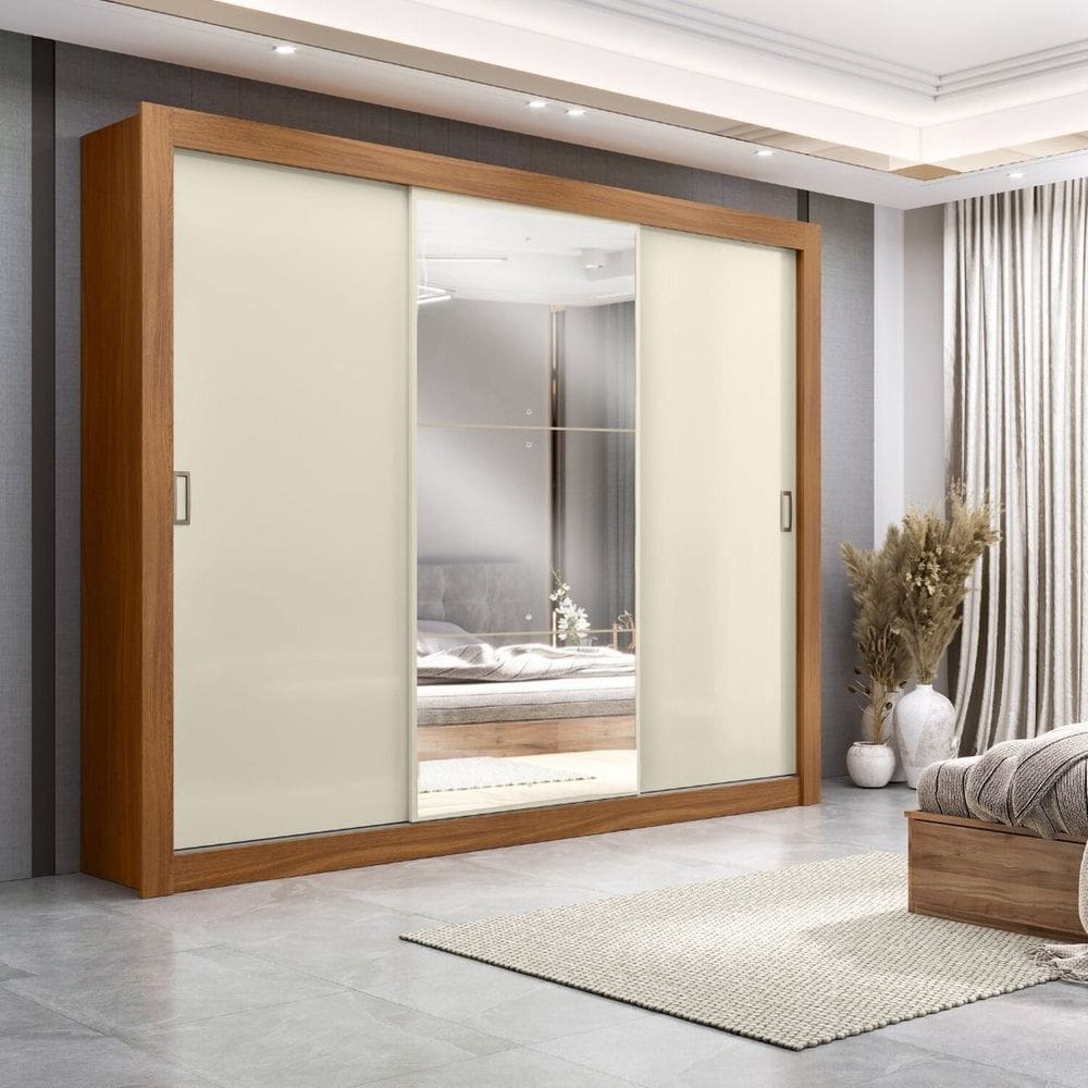 Guarda-roupa 3 Portas Serenity Yescasa Cinamomo/ Off White