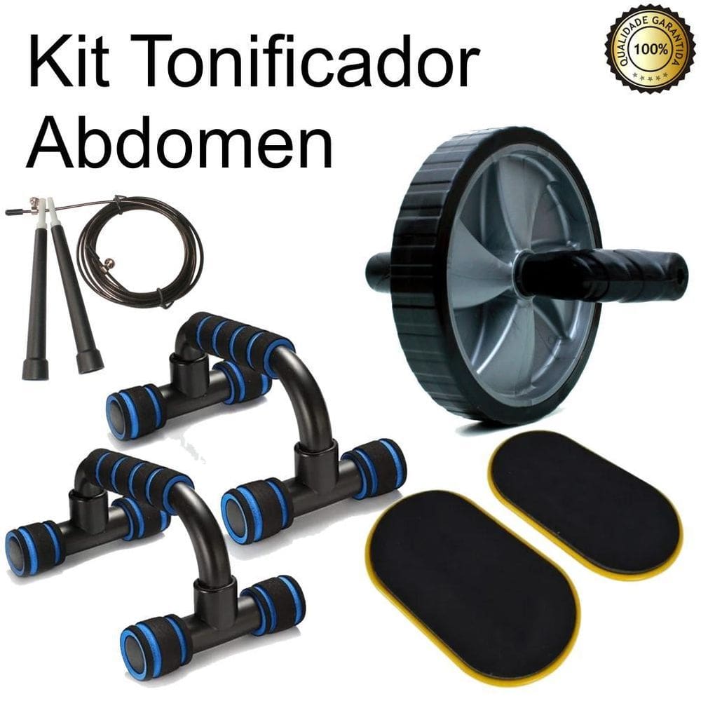 Roda Rolo Abdominal Com Apoio Fixo Flexão Circuito Funcional