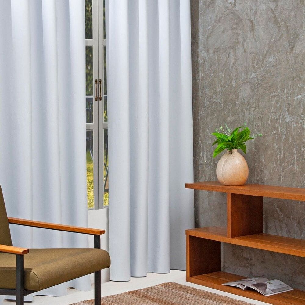 Cortina Duo Ilhós 270cm X 170cm Ecortina Branco