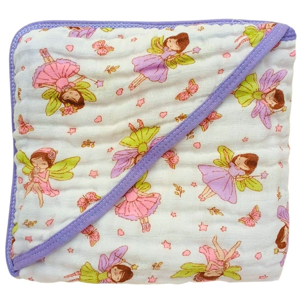 Toalha de Banho Bebe Fralda Soft com Capuz 100% Algodão Enxoval Menina Grossa 3 camadas Enxoval