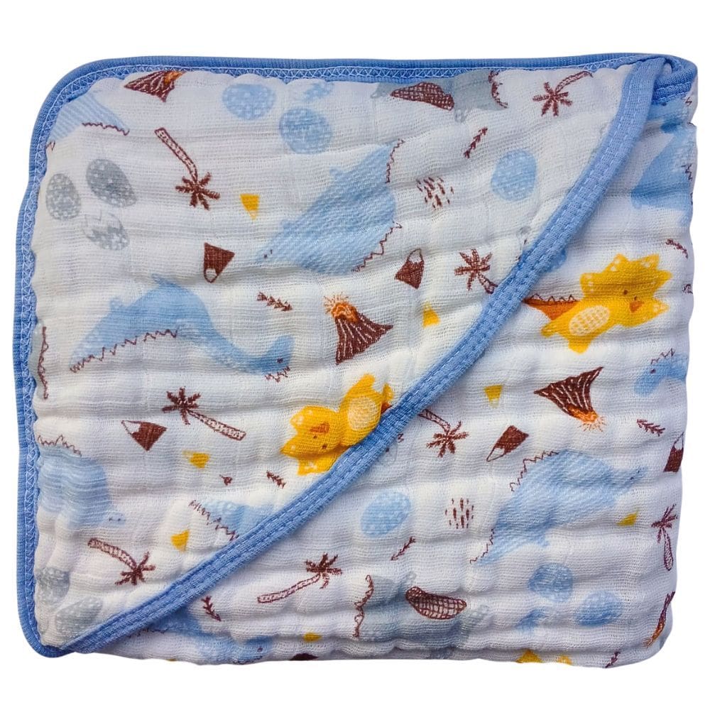 Toalha de Banho Bebe Fralda Soft com Capuz 100% Algodão Enxoval Menino Grossa 3 camadas Enxoval