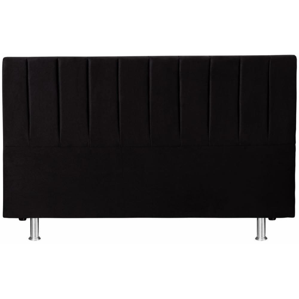 Cabeceira Cama De King 193x110 Suede Preto Keiko Colchões