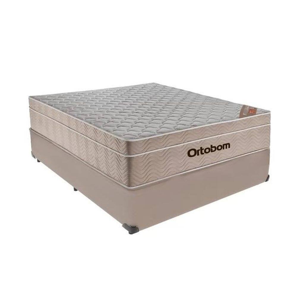 Cama Base Casal Bege Colchão Molas Ensacadas Airtech Spring 138x188 - Ortobom