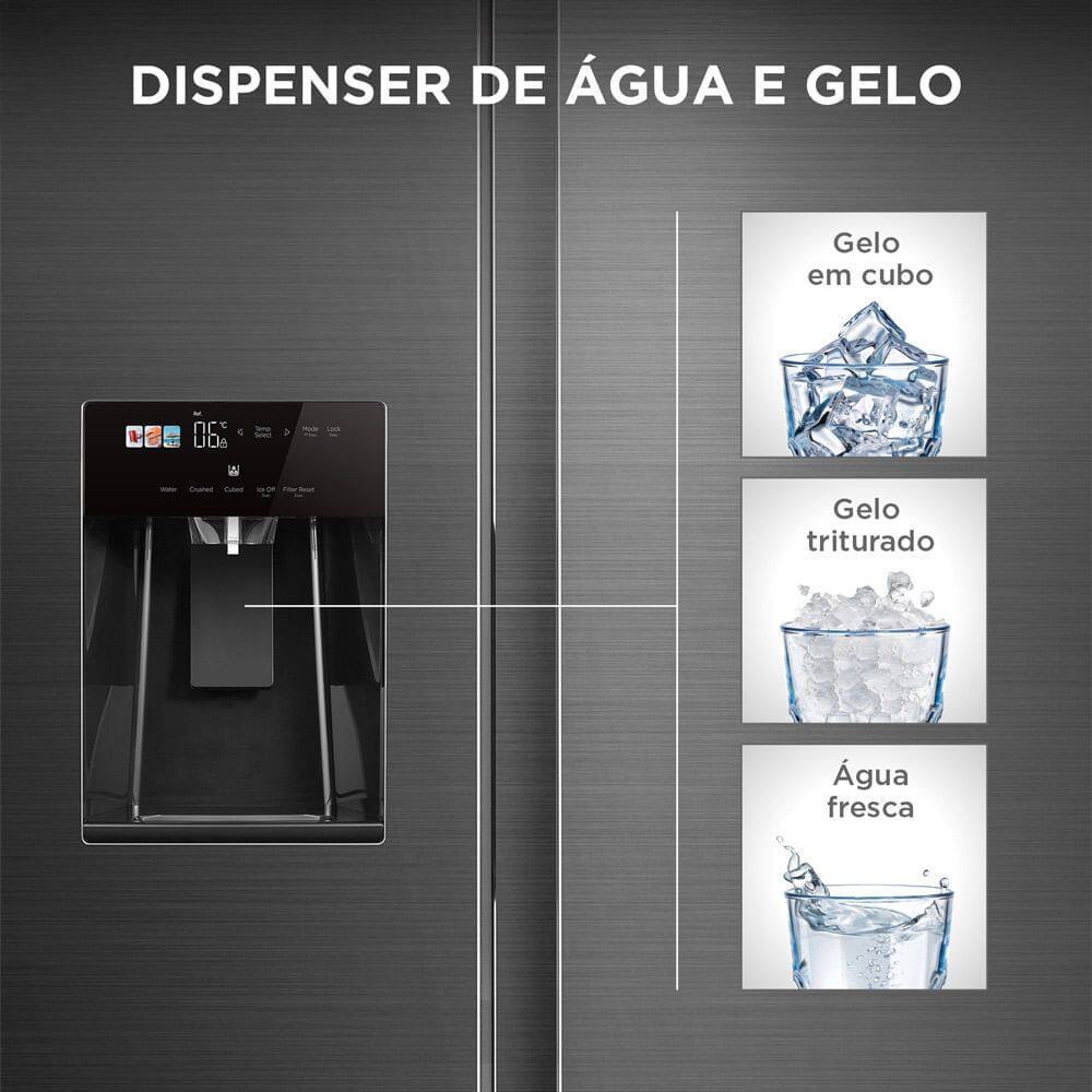 Geladeira Side by Side 570L Dispenser | Casas Bahia