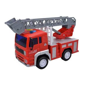 Carro de Bombeiro Fricção Com Luz E Som - DM Toys