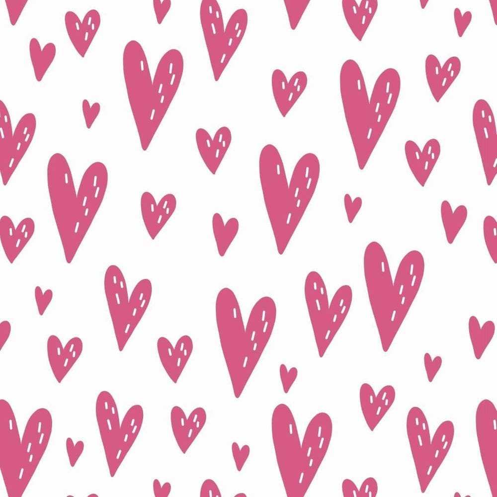Papel De Parede Adesivo Corações Rosa Para Quarto Bebê 3M