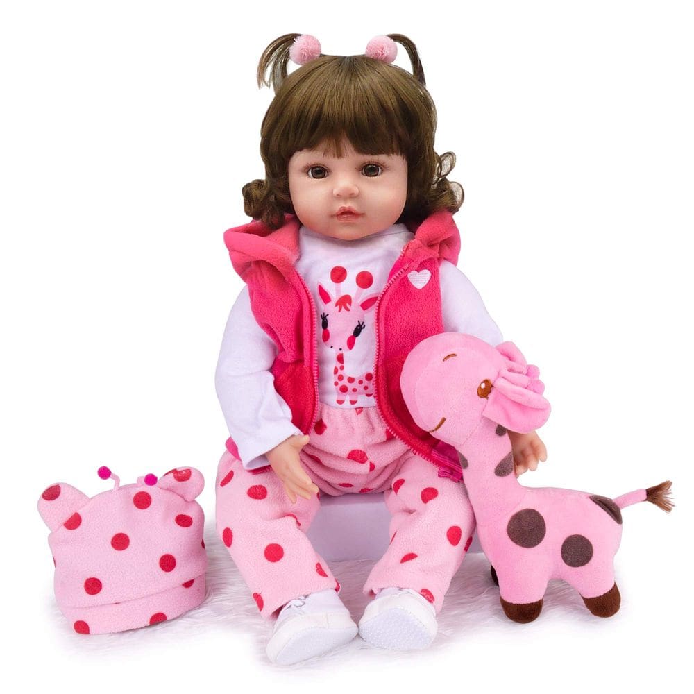 Boneca Reborn CHAREX Reborn Girl 45 cm com roupas e acessórios.