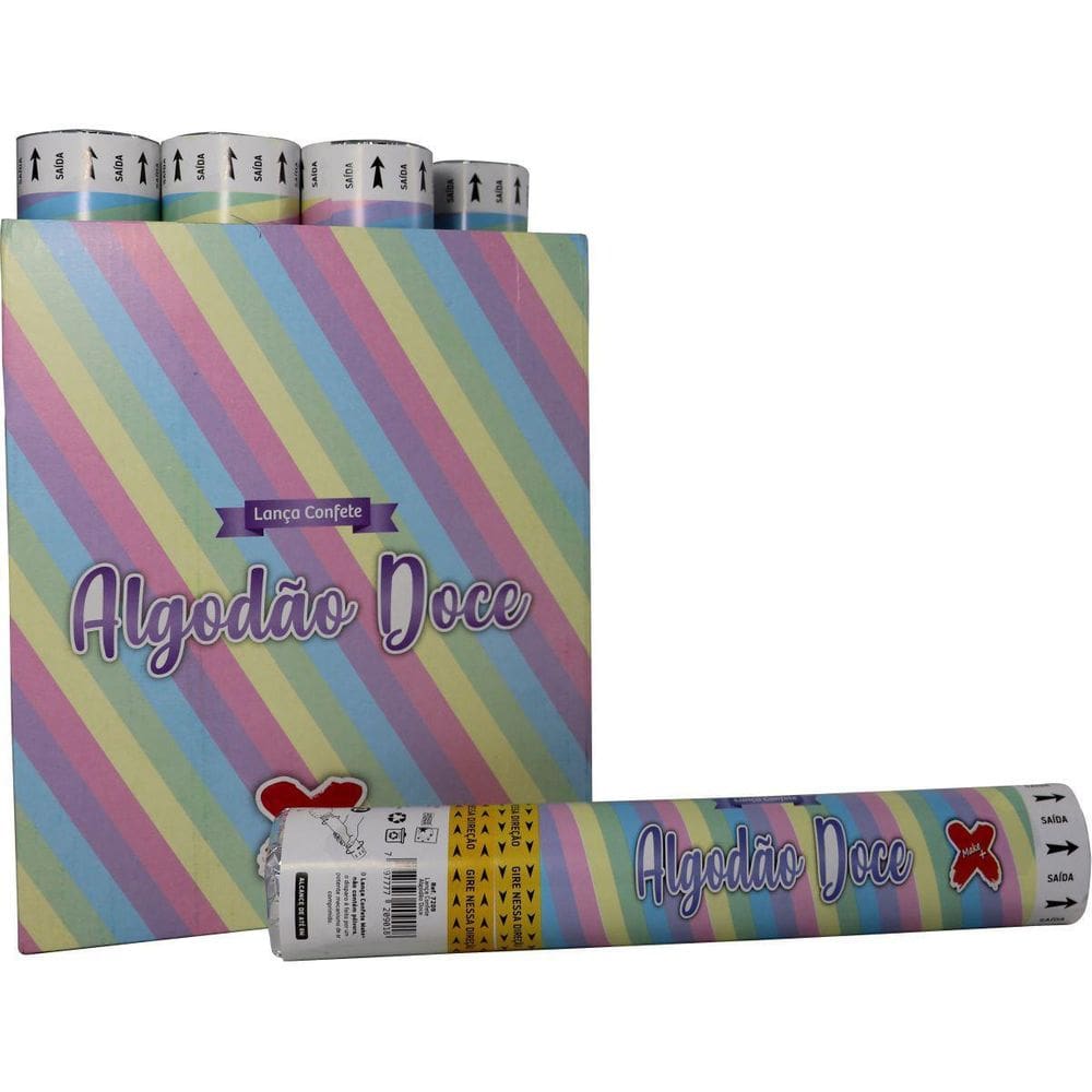 Lançador De Confete Algodão Doce Papel 30Cm