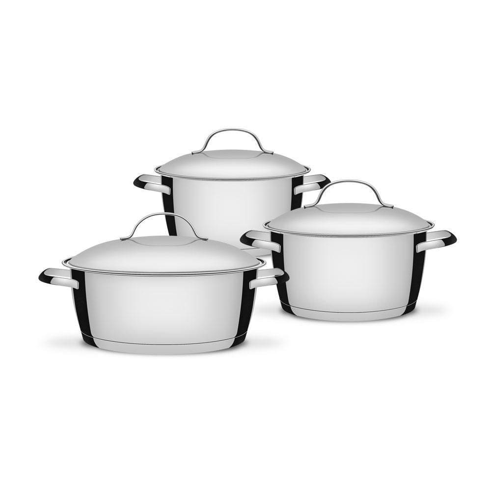 Caçarolas Allegra Inox 3 Peças 18, 20 E 22 Cm - Tramontina