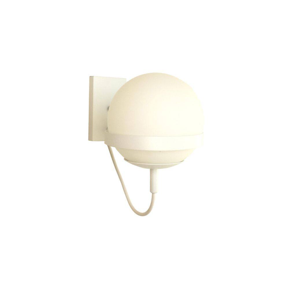Arandela Bola De Vidro Branco Leitoso Branco Fosco Alu25